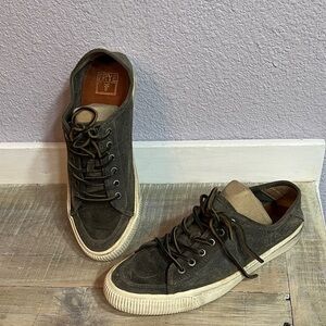 Frye Dark Suede Leather Lace Up Sneakers Mens Sz 9